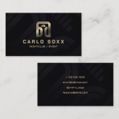 Carte De Visite Élégant logo moderne or foncé (Devant / Derrière)