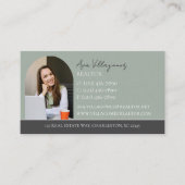 Carte De Visite Élégant logo Monogram Green Professional (Devant)