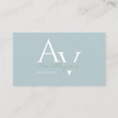 Carte De Visite Élégant logo Monogramme bleu et vert professionnel (Dos)