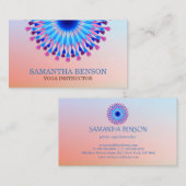 Carte De Visite Élégant logo noir et blanc Fleur Yoga (Devant / Derrière)