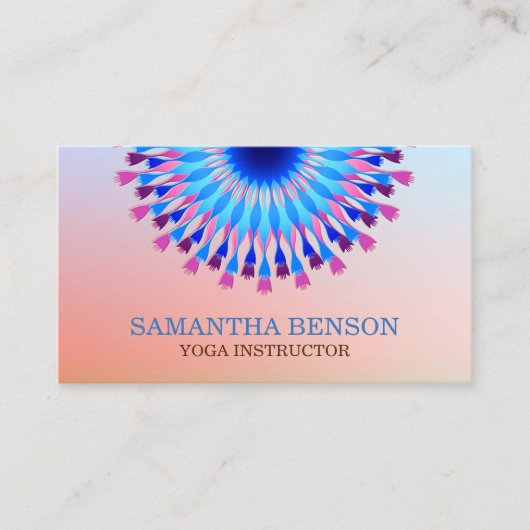 Carte De Visite Élégant logo noir et blanc Fleur Yoga (Devant)