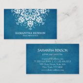 Carte De Visite Élégant logo noir et blanc Fleur Yoga (Devant / Derrière)