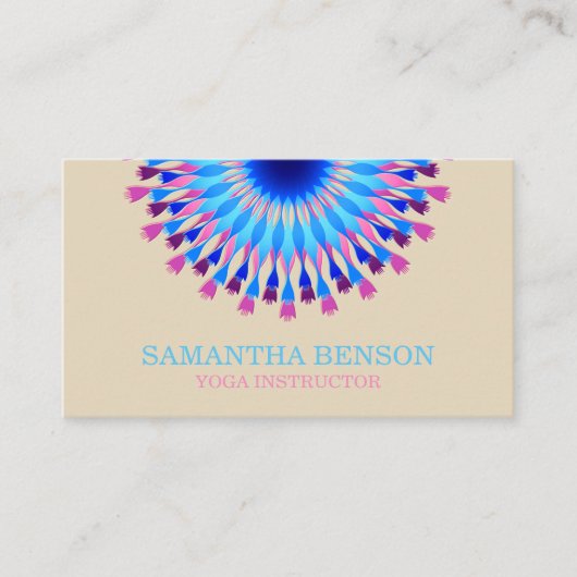 Carte De Visite Élégant logo noir et blanc Fleur Yoga (Devant)