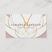 Carte De Visite Élégant logo noir et blanc Fleur Yoga (Devant)