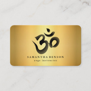 Carte De Visite Élégant Logo Om Yoga Noir & Blanc