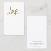 Carte De Visite Élégant logo or blanc bijoux à oreille (Devant / Derrière)