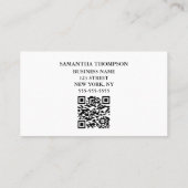 Carte De Visite Élégant logo or Code QR (Dos)