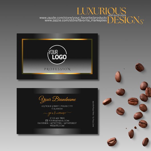 Carte De Visite Élégant logo orange noir et blanc