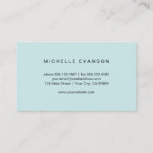 Carte De Visite Élégant logo papillon Mint Green (Dos)