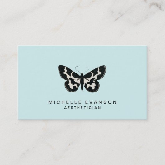 Carte De Visite Élégant logo papillon Mint Green (Devant)