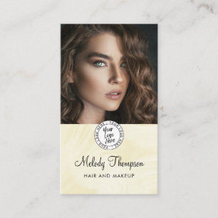 Carte De Visite Élégant Logo Photo Maquillage Code QR Icône Social