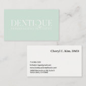 Carte De Visite Élégant logo vert minimal simple professionnel (Devant / Derrière)