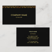Carte De Visite Elégant look Confetti Or (Devant / Derrière)