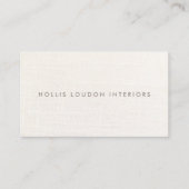 Carte De Visite Élégant look de lin blanc professionnel (Devant)