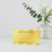 Carte De Visite Elégant look Gold Premium épais (Debout devant)