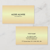 Carte De Visite Élégant look métal doré (Devant / Derrière)