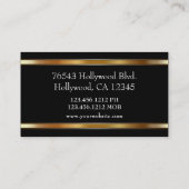 Carte De Visite Elégant look métal or sur noir (Dos)
