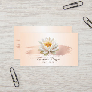 Carte De Visite Élégant Lotus Blanc Coup de Pinceau Moderne