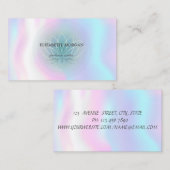 Carte De Visite Élégant Lotus Bleu Professionnel, Holographique (Devant / Derrière)