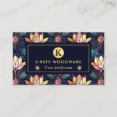 Carte De Visite Élégant Lotus Faux Rose Motif en verre tendu (Devant)