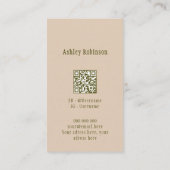 Carte De Visite Elégant lotus fleur boho pastel terthy code QR (Dos)
