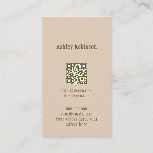 Carte De Visite Elégant lotus fleur boho pastel terthy code QR (Dos)