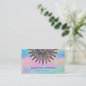 Carte De Visite Élégant Lotus Flower Logo Yoga (Debout devant)