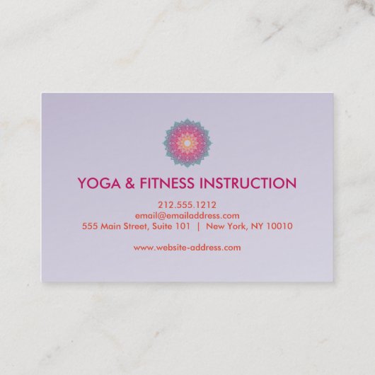 Carte De Visite Elegant Lotus Flower Logo Yoga (Dos)