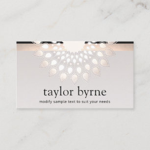 Carte De Visite Elégant Lotus Flower Mandala en Argent