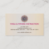 Carte De Visite Élégant Lotus Flower Mandala Logo Yoga Instructeur (Dos)