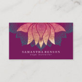 Carte De Visite Élégant Lotus Flower Mandala Logo Yoga Instructeur (Devant)