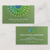 Carte De Visite Elegant  Lotus Flower White Marble Yoga Instructor (Devant / Derrière)