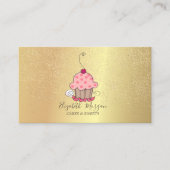 Carte De Visite Elégant Lotus Gold Confetti Cupcake (Devant)