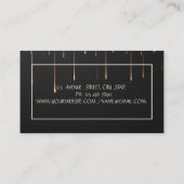 Carte De Visite Elégant Lotus Gold Stripe Drips Yoga (Dos)