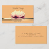 Carte De Visite Élégant Lotus Gold Stripes professionnel (Devant / Derrière)