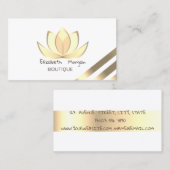 Carte De Visite Élégant Lotus Gratté Or (Devant / Derrière)