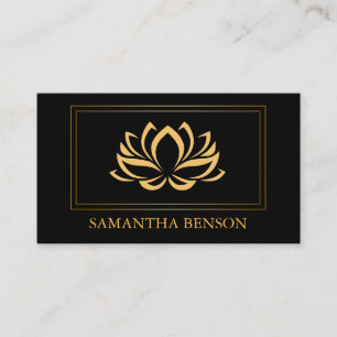 Carte De Visite Élégant Lotus Logo Yoga Guérir la santé Médit