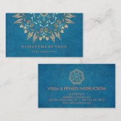 Carte De Visite Élégant Lotus Lotus Logo Yoga Méditation Bien-être (Devant / Derrière)