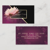 Carte De Visite Elégant Lotus moderne et géométrique (Devant / Derrière)