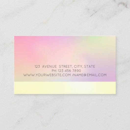 Carte De Visite Élégant Lotus Moderne Holographique (Dos)