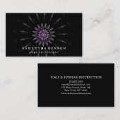 Carte De Visite Élégant lotus noir lotus logo Yoga (Devant / Derrière)