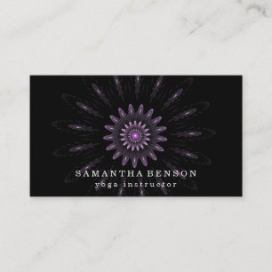 Carte De Visite Élégant lotus noir lotus logo Yoga