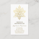 Carte De Visite Élégant Lotus Or Flower  (Dos)