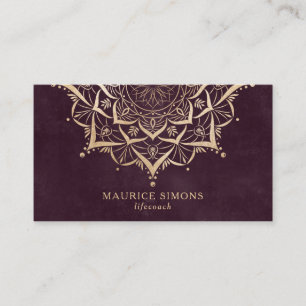 Carte De Visite Elégant lotus or yoga instructeur mandala