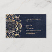 Carte De Visite Elégant lotus or yoga instructeur mandala (Dos)