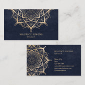 Carte De Visite Elégant lotus or yoga instructeur mandala (Devant / Derrière)
