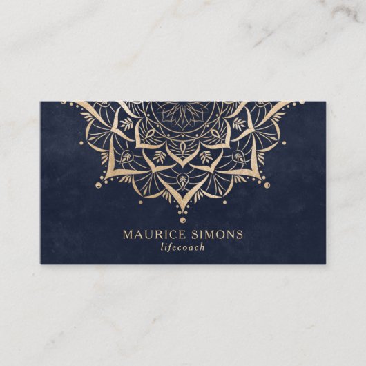 Carte De Visite Elégant lotus or yoga instructeur mandala (Devant)