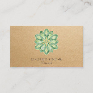 Carte De Visite Elégant lotus or yoga instructeur mandala busines