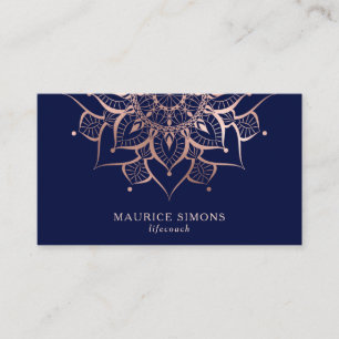 Carte De Visite Elégant lotus or yoga instructeur mandala busines