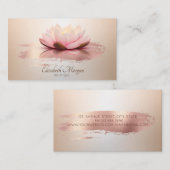Carte De Visite Élégant Lotus Rose Gold Brush Stroke (Devant / Derrière)